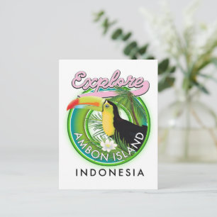 Ambon Insel Indonesien Reise Logo Postkarte