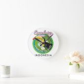 Ambon Island Indonesia Reiselogo Wood Wall Art Runde Wanduhr (Zuhause)