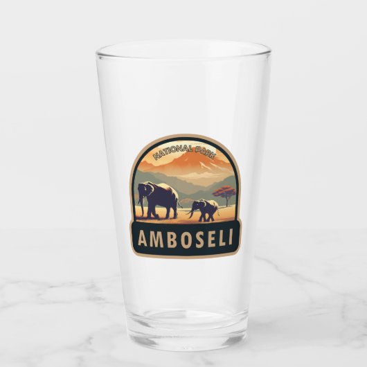 Amboseli Nationalpark Kenia Reisen Vintag Glas (Vorderseite)