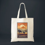 Amboseli Nationalpark Kenia Reisen Vintag Tragetasche<br><div class="desc">Amboseli Vektorgrafik Design. Es ist bekannt für seine großen Elefantenherden und die Aussicht auf den immensen Kilimanjaro, über die Grenze zu Tansania.</div>