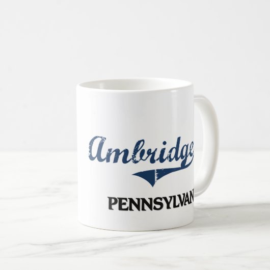 Ambridge Pennsylvania Stadt-Klassiker Kaffeetasse (VorderseiteRechts)