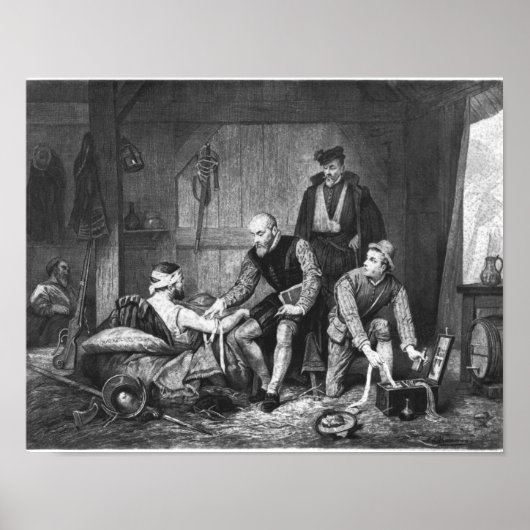 Ambroise Pare treating wounded soldiers Poster (Vorne)