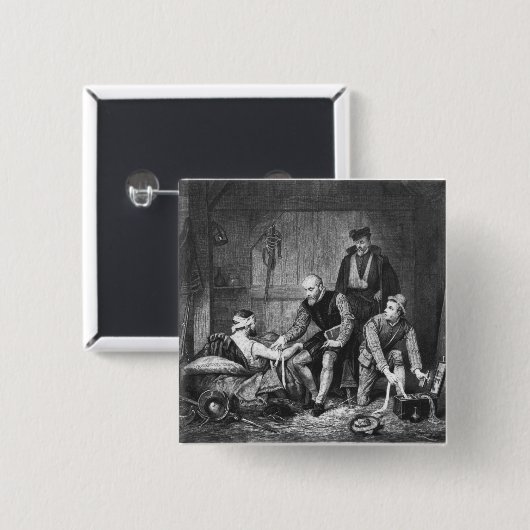 Ambroise Pare verletzte Soldaten behandelnd Button (Vorne & Hinten)