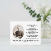 Ambrose Bierce Conservative The Devil's Dictionary Postkarte (Stehend Vorderseite)