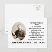 Ambrose Bierce Conservative The Devil's Dictionary Postkarte (Vorne/Hinten)