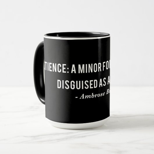 Ambrose Bierce Patient Definition Zitat Tasse (Vorderseite Links)