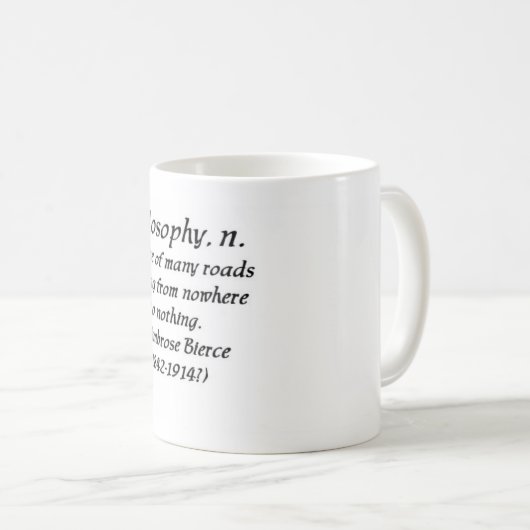 Ambrose Bierce über Philosophie Kaffeetasse (VorderseiteRechts)