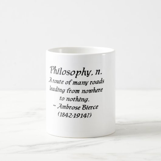Ambrose Bierce über Philosophie Kaffeetasse (Mittel)