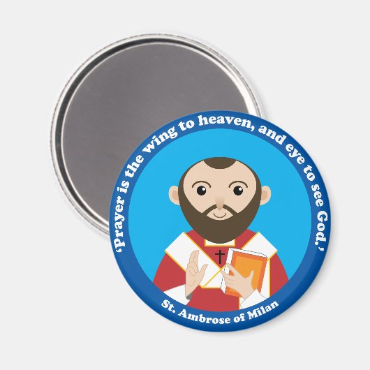 Ambrose von Mailand Magnet (Vorderseite/Rückseite)