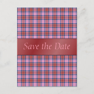 Ambrosia Kariert anpassbare Save the Date Postkart Ankündigungspostkarte