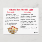Ambrosia Salad Recipe Card Postkarte (Rückseite)