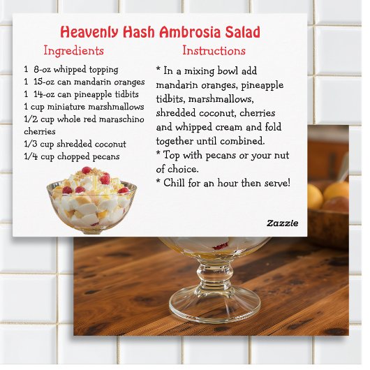 Ambrosia Salad Recipe Card Postkarte
