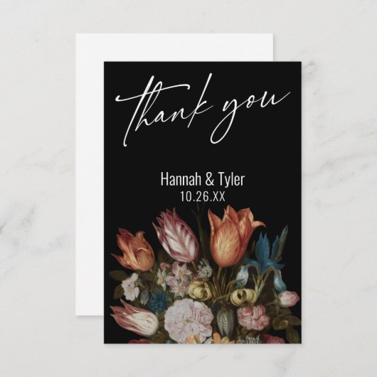 Ambrosius Bosschaert "Blume in einem Glas" Gemälde Dankeskarte (Vorne/Hinten)