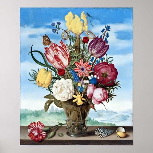 Ambrosius Bosschaert Bouquet von Blume an einer Ka Poster (Vorne)