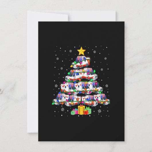 Ambulance Auto Weihnachtsbaum Xmas Lichter Funny E Einladung (Vorderseite)