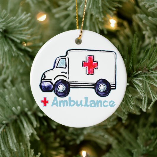 Ambulance-individuelle Name-Ornament Keramik Ornament (Baum)