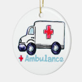 Ambulance-individuelle Name-Ornament Keramik Ornament (Links)