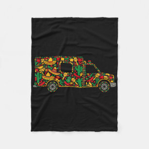 Ambulance Mexicanisches Sombrero Maracas Guitar Ci Fleecedecke