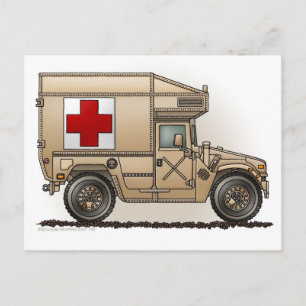 Ambulance Military Hummer Medic Postkarte