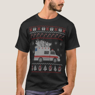 Ambulance Ugly Christmas Pajama Kostüm Emt T-Shirt