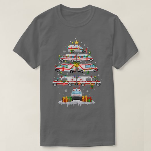 Ambulance Weihnachtsbaum AMR. Funny EMS EMT Parame T-Shirt (Design vorne)