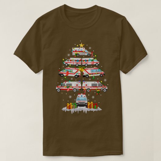 Ambulance Weihnachtsbaum AMR. Funny EMS EMT Parame T-Shirt (Design vorne)