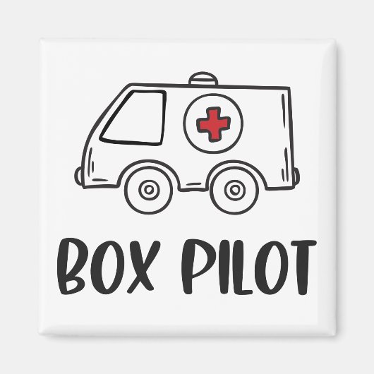 Ambulanzfahrer EMS Paramedic Box Pilot Magnet (Vorne)
