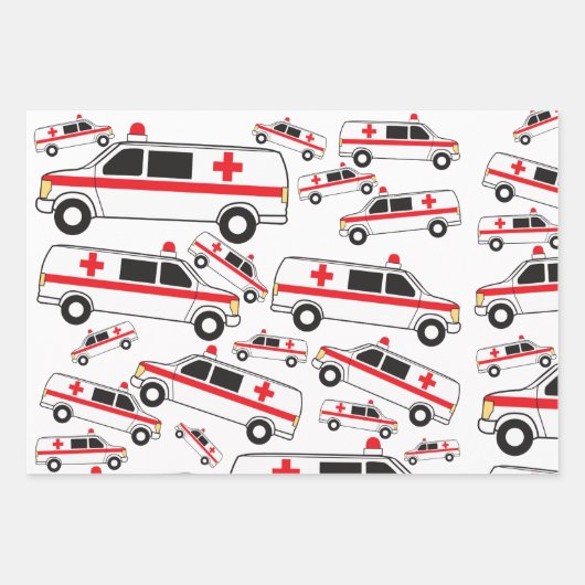 Ambulanzmuster Geschenkpapier Set (Vorderseite)