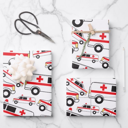Ambulanzmuster Geschenkpapier Set (Vorderseite)