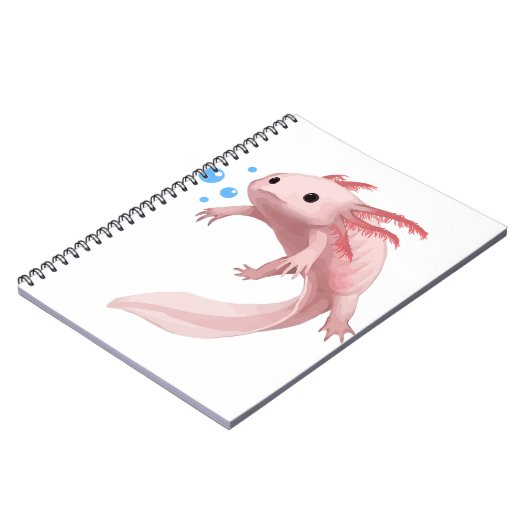 Ambystoma Mexicanum Niedlich Axolotl Teens Kleinki Notizblock (Linke Seite)