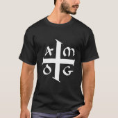 Amdg Ad Majorem Dei Gloriam Small Jesuit Cross T-Shirt (Vorderseite)