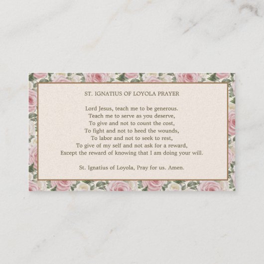 AMDG Katholische St. Ignatius Religiöse Rose des G Platzkarte (Rückseite)