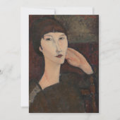 Amedeo Modigliani - Adrienne (Frau mit Bangs) Einladung (Vorderseite)