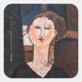 Amedeo Modigliani - Antonia Quadratischer Aufkleber (Vorderseite)