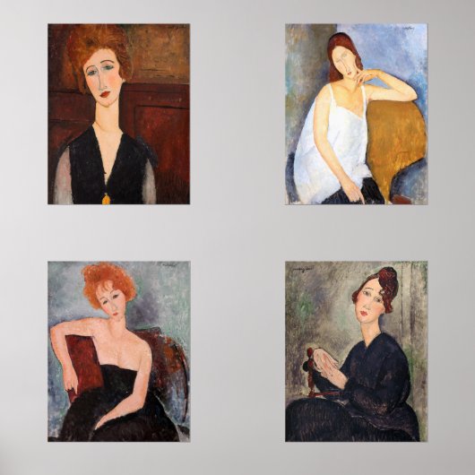 Amedeo Modigliani - Auswahl der Meisterwerke Bilderwand Sets (Vorderseite)