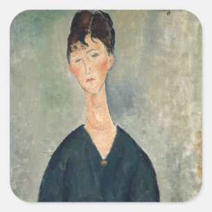 Amedeo Modigliani - Cafe Sängerin Quadratischer Aufkleber