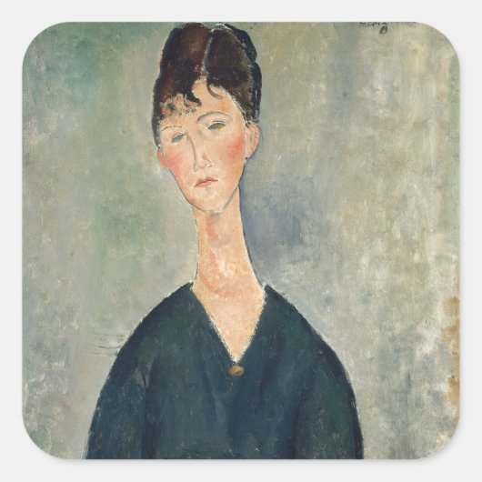 Amedeo Modigliani - Cafe Sängerin Quadratischer Aufkleber (Vorderseite)
