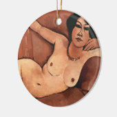 Amedeo Modigliani Frau auf einem Sofa Keramik Ornament (Links)
