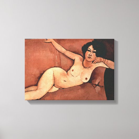 Amedeo Modigliani Frau auf einem Sofa Leinwanddruck (Vorderseite)
