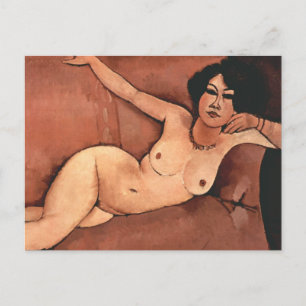 Amedeo Modigliani Frau auf einem Sofa Postkarte
