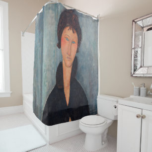 Amedeo Modigliani - Frau mit blauen Augen Duschvorhang