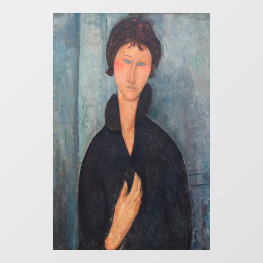 Amedeo Modigliani - Frau mit blauen Augen Fensteraufkleber (Blatt)
