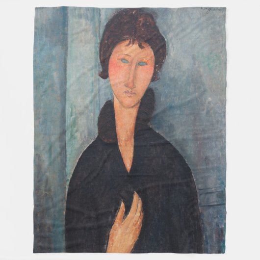 Amedeo Modigliani - Frau mit blauen Augen Fleecedecke (Vorderseite)