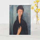 Amedeo Modigliani - Frau mit blauen Augen Karte (Gelbe Blume)