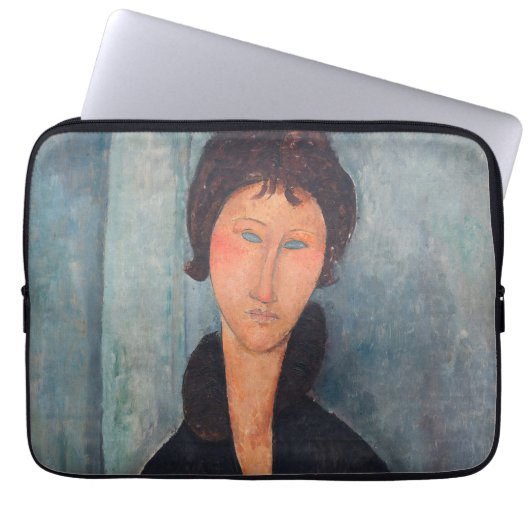 Amedeo Modigliani - Frau mit blauen Augen Laptopschutzhülle (Vorderseite)
