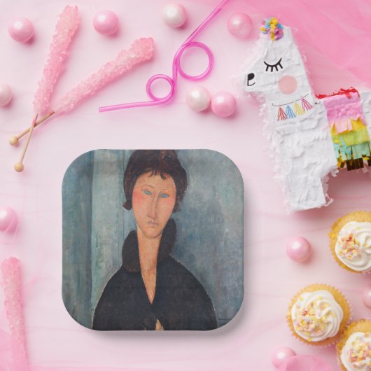 Amedeo Modigliani - Frau mit blauen Augen Pappteller (Party)