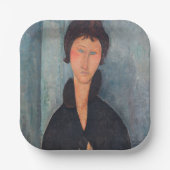 Amedeo Modigliani - Frau mit blauen Augen Pappteller (Vorderseite)