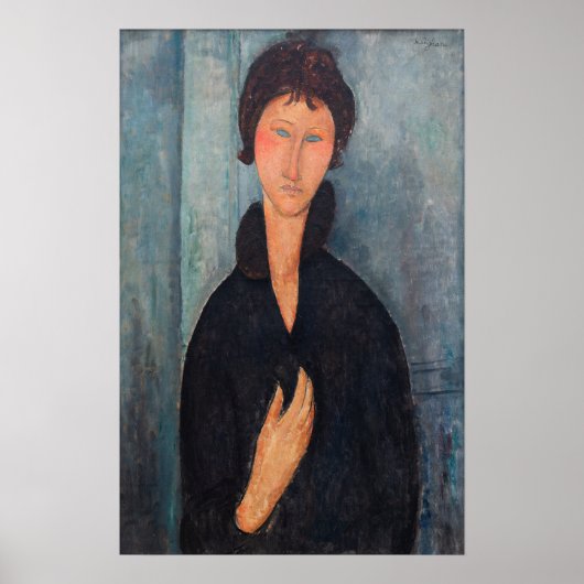 Amedeo Modigliani - Frau mit blauen Augen Poster (Vorne)