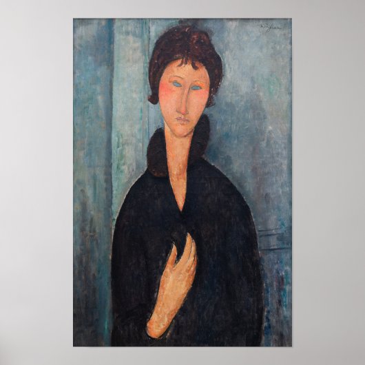 Amedeo Modigliani - Frau mit blauen Augen Poster (Vorne)