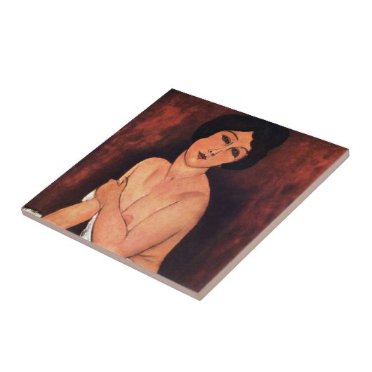 Amedeo Modigliani Große sitzende Frau Fliese (Seite)